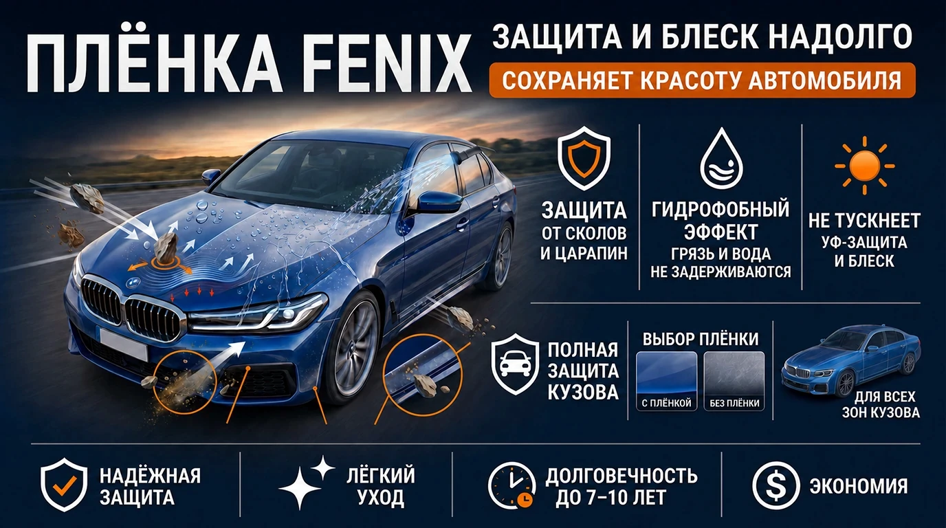 Оклейка антигравийной плёнкой FENIX